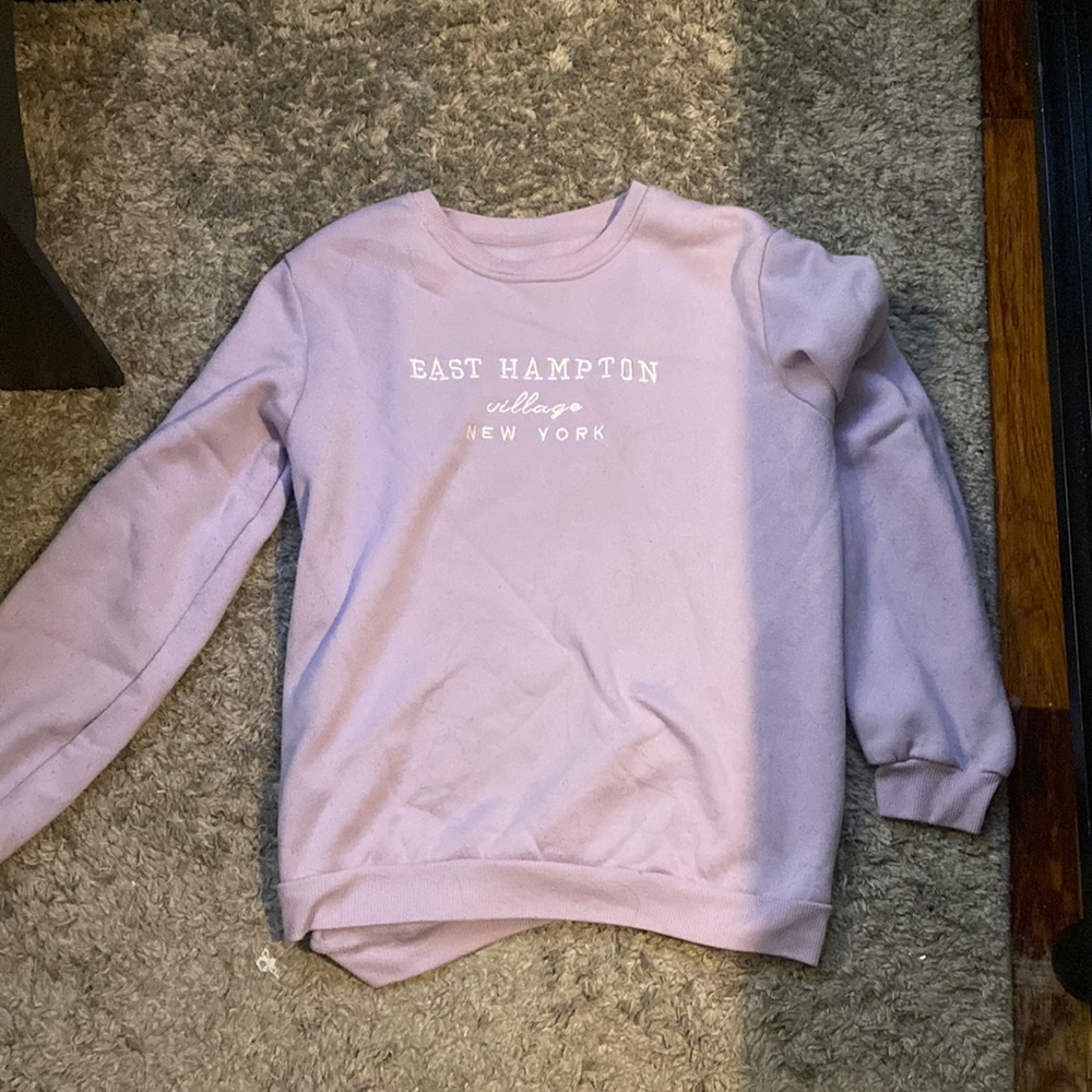 Purple SHEIN graphic crewneck